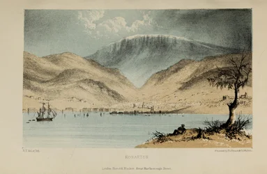 Hobarton, akwarela Roberta Elwesa (1819-1878), bogatego młodego brytyjskiego dżentelmena z Norfolk